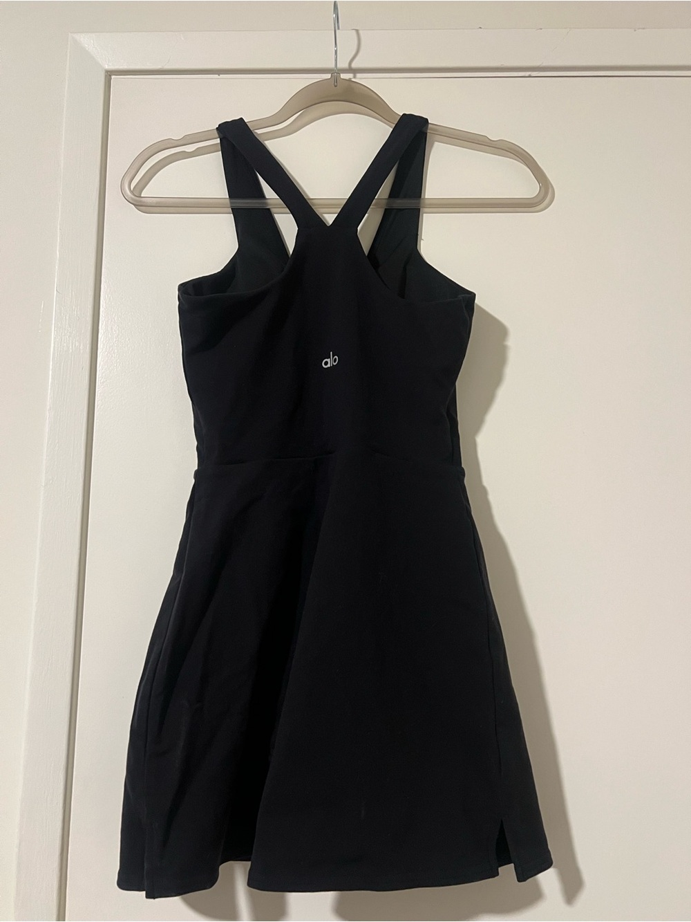 ALO Yoga Black V-Neck Crossback Mini Dress - Picture 2 of 3